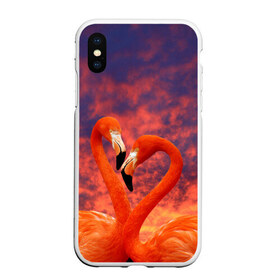 Чехол для iPhone XS Max матовый с принтом Flamingo Love , Силикон | Область печати: задняя сторона чехла, без боковых панелей | 14 февраля | 8 марта | валентинов день | верность | влюбленность | влюбленные | вместе | вместе навсегда | девушке | женат | женский день | женский праздник | закат | замужем | кружка | любимая