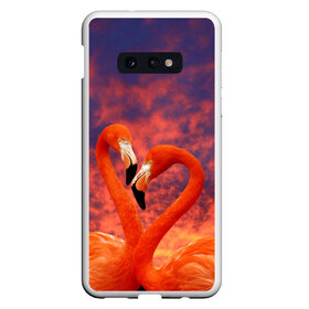 Чехол для Samsung S10E с принтом Flamingo Love , Силикон | Область печати: задняя сторона чехла, без боковых панелей | 14 февраля | 8 марта | валентинов день | верность | влюбленность | влюбленные | вместе | вместе навсегда | девушке | женат | женский день | женский праздник | закат | замужем | кружка | любимая