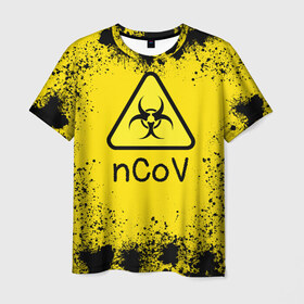 Мужская футболка 3D с принтом nСov , 100% полиэфир | прямой крой, круглый вырез горловины, длина до линии бедер | Тематика изображения на принте: ncov | биоинк | китай | коронавирус | сталкер | чума | эпидемия