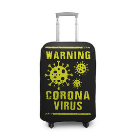 Чехол для чемодана 3D с принтом Warning Corona Virus , 86% полиэфир, 14% спандекс | двустороннее нанесение принта, прорези для ручек и колес | 2019 | 2019 ncov | 2020 | corona | coronavirus | market | ncov | pneumonia | seafood | virus | warning | wuhan | вирус | внимание | китай | коронавирус | осторожно | ухань | уханьский коронавирус | штамм