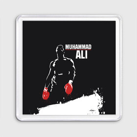 Магнит 55*55 с принтом Muhammad Ali , Пластик | Размер: 65*65 мм; Размер печати: 55*55 мм | ali | muhammad ali | the greatest | али | бокс | мухамед али | мухаммед али