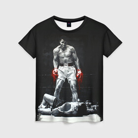Женская футболка 3D с принтом Muhammad Ali , 100% полиэфир ( синтетическое хлопкоподобное полотно) | прямой крой, круглый вырез горловины, длина до линии бедер | ali | muhammad ali | the greatest | али | бокс | мухамед али | мухаммед али