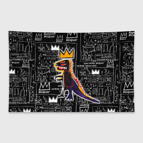 Флаг-баннер с принтом Basquiat Dinosaur , 100% полиэстер | размер 67 х 109 см, плотность ткани — 95 г/м2; по краям флага есть четыре люверса для крепления | art | louis vuitton | lv