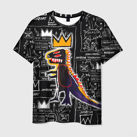 Мужская футболка 3D с принтом Basquiat Dinosaur , 100% полиэфир | прямой крой, круглый вырез горловины, длина до линии бедер | Тематика изображения на принте: art | louis vuitton | lv