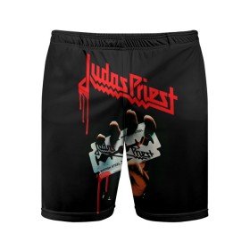 Мужские шорты спортивные с принтом Judas Priest ,  |  | judas | priest | грув метал | группа | рок | хард рок | хеви метал