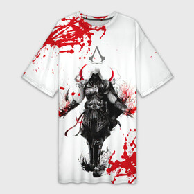 Платье-футболка 3D с принтом Assassins Creed ,  |  | blood | game | асасин | ассасин | ассасин крид | ассассин | ассассин крид | дезмонд майлс | дитя ассассинов | игра | кровь | надпись | оружие