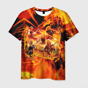 Мужская футболка 3D с принтом Judas Priest , 100% полиэфир | прямой крой, круглый вырез горловины, длина до линии бедер | judas | priest | грув метал | группа | рок | хард рок | хеви метал