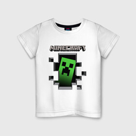 Детская футболка хлопок с принтом Minecraft , 100% хлопок | круглый вырез горловины, полуприлегающий силуэт, длина до линии бедер | minecraft | roblox | выживание | игра | майн | майнкрафт | роблокс