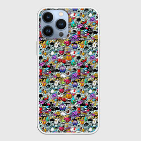 Чехол для iPhone 13 Pro Max с принтом Stickerboom ,  |  | Тематика изображения на принте: art | bomb | graffiti | hearts | monsters | stars | stickerboom | stickers | texture | арт | бомба | вишня | граффити | звезды | монстры | мороженое | сердечки | стикербум | стикеры | текстура