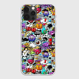 Чехол для iPhone 12 Pro Max с принтом Stickerboom , Силикон |  | art | bomb | graffiti | hearts | monsters | stars | stickerboom | stickers | texture | арт | бомба | вишня | граффити | звезды | монстры | мороженое | сердечки | стикербум | стикеры | текстура