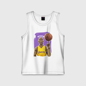 Детская майка хлопок с принтом Kobe Bryant ,  |  | basketball | black | bryant | game | james | kobe | kobebryant | lakers | lebron | los angeles | mamba | nba | rip | slam dunk | баскетбол | баскетболист | брайант | браянт | джеймс | игрок | коби | леброн | лейкерс | лос анджеле