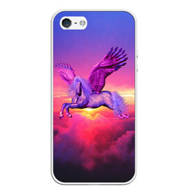 Чехол для iPhone 5/5S матовый с принтом Dusk Sky Horse , Силикон | Область печати: задняя сторона чехла, без боковых панелей | высота | закат | конь | крылья | легенды | летать | летающий | лошадь | мистический | мифология | мифы | небесный | небо | облака | облач | пегас | плед | подушка | полет | пурпурный | сумерки | сумка