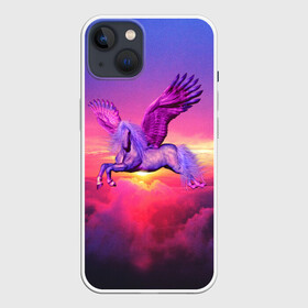 Чехол для iPhone 13 с принтом Dusk Sky Horse ,  |  | высота | закат | конь | крылья | легенды | летать | летающий | лошадь | мистический | мифология | мифы | небесный | небо | облака | облач | пегас | плед | подушка | полет | пурпурный | сумерки | сумка