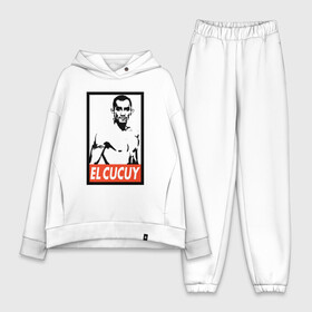 Женский костюм хлопок Oversize с принтом EL CUCUY ,  |  | cucuy | el cucuy | mma | sport | tony ferguson | ufc | бабайка | бугимен | конор | мма | орел | спорт | тони | тони фергюсон | хабиб | эль кукуй | юфс