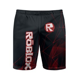 Мужские шорты спортивные с принтом ROBLOX ,  |  | game | gamer | logo | minecraft | roblox | simulator | игра | конструктор | лого | майнкрафт | симулятор | строительство | фигура