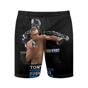 Мужские шорты спортивные с принтом Tony Ferguson ,  |  | Тематика изображения на принте: ferguson | tony | американский | без | боец | правил | смешанного | стиля | тони | фергюсон