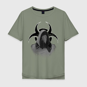 Мужская футболка хлопок Oversize с принтом Plague Doctor , 100% хлопок | свободный крой, круглый ворот, “спинка” длиннее передней части | biohazard | plague doctor | биологическая опасность | чумной доктор