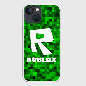 Чехол для iPhone 13 mini с принтом Roblox ,  |  | game | roblox | блок | игра | игрушка | лего | майнкрафт | персонажи | персонажи из кубиков | роблокс | робот