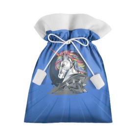 Подарочный 3D мешок с принтом Единорог Rock , 100% полиэстер | Размер: 29*39 см | rock | единорог | единорог рокер | кожанка | конь | лошадь | многоцветный | радуга | рог | рок | шипы