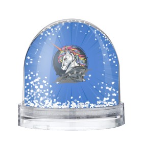 Снежный шар с принтом Единорог Rock , Пластик | Изображение внутри шара печатается на глянцевой фотобумаге с двух сторон | rock | единорог | единорог рокер | кожанка | конь | лошадь | многоцветный | радуга | рог | рок | шипы