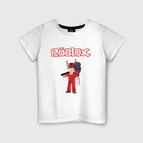 Детская футболка хлопок с принтом ROBLOX , 100% хлопок | круглый вырез горловины, полуприлегающий силуэт, длина до линии бедер | game | gamer | logo | minecraft | roblox | simulator | игра | конструктор | лого | майнкрафт | симулятор | строительство | фигура