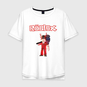Мужская футболка хлопок Oversize с принтом ROBLOX , 100% хлопок | свободный крой, круглый ворот, “спинка” длиннее передней части | game | gamer | logo | minecraft | roblox | simulator | игра | конструктор | лого | майнкрафт | симулятор | строительство | фигура