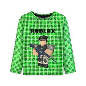 Детский лонгслив 3D с принтом Roblox. , 100% полиэстер | длинные рукава, круглый вырез горловины, полуприлегающий силуэт
 | game | roblox | блок | игра | игрушка | лего | майнкрафт | персонажи | персонажи из кубиков | роблокс | робот