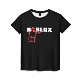 Женская футболка 3D с принтом Роблокс Roblox , 100% полиэфир ( синтетическое хлопкоподобное полотно) | прямой крой, круглый вырез горловины, длина до линии бедер | roblox | геометрия | игры | квадраты | линии | роблокс