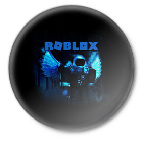 Значок с принтом ROBLOX ,  металл | круглая форма, металлическая застежка в виде булавки | roblox | игра | компьютерная игра | логотип | онлайн | онлайн игра | роблакс | роблокс