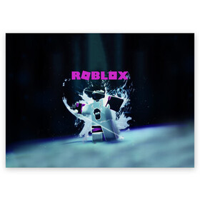 Поздравительная открытка с принтом ROBLOX , 100% бумага | плотность бумаги 280 г/м2, матовая, на обратной стороне линовка и место для марки
 | roblox | игра | компьютерная игра | логотип | онлайн | онлайн игра | роблакс | роблокс