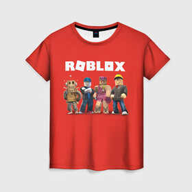 Женская футболка 3D с принтом ROBLOX , 100% полиэфир ( синтетическое хлопкоподобное полотно) | прямой крой, круглый вырез горловины, длина до линии бедер | roblox | игра | компьютерная игра | логотип | онлайн | онлайн игра | роблакс | роблокс