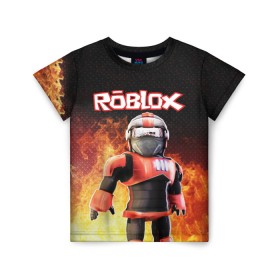 Детская футболка 3D с принтом ROBLOX , 100% гипоаллергенный полиэфир | прямой крой, круглый вырез горловины, длина до линии бедер, чуть спущенное плечо, ткань немного тянется | roblox | игра | компьютерная игра | логотип | онлайн | онлайн игра | роблакс | роблокс