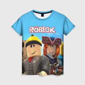 Женская футболка 3D с принтом ROBLOX , 100% полиэфир ( синтетическое хлопкоподобное полотно) | прямой крой, круглый вырез горловины, длина до линии бедер | roblox | игра | компьютерная игра | логотип | онлайн | онлайн игра | роблакс | роблокс
