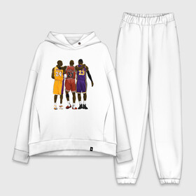 Женский костюм хлопок Oversize с принтом Kobe, Michael, LeBron ,  |  | basketball | black | bryant | bulls | chicago | game | james | jordan | kobe | lakers | lebron | los angeles | michael | nba | rip | sla | баскетбол | баскетболист | брайант | буллс | джеймс | джордан | игрок | коби | леброн | лейкерс | лос андж