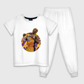 Детская пижама хлопок с принтом Kobe Bryant , 100% хлопок |  брюки и футболка прямого кроя, без карманов, на брюках мягкая резинка на поясе и по низу штанин
 | basketball | black | bryant | game | james | kobe | kobebryant | lakers | lebron | los angeles | mamba | nba | rip | slam dunk | баскетбол | баскетболист | брайант | браянт | джеймс | игрок | коби | леброн | лейкерс | лос анджеле
