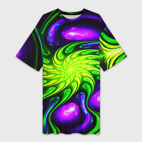 Платье-футболка 3D с принтом NEONACID ,  |  | abstract | abstraction | color | fractal | geometry | paitnt | polygon | polygonal | psy | абстракция | геометрия | краски | неоновые | полигоны | психоделика | фрактал