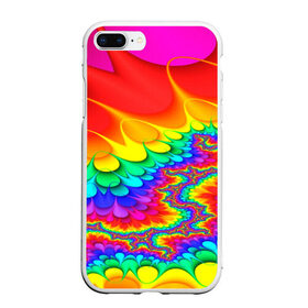 Чехол для iPhone 7Plus/8 Plus матовый с принтом TIE-DYE , Силикон | Область печати: задняя сторона чехла, без боковых панелей | abstract | abstraction | color | fractal | geometry | paitnt | polygon | polygonal | psy | абстракция | геометрия | краски | неоновые | полигоны | психоделика | фрактал