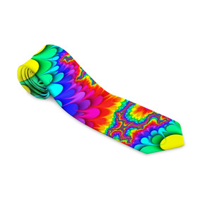 Галстук 3D с принтом TIE-DYE , 100% полиэстер | Длина 148 см; Плотность 150-180 г/м2 | Тематика изображения на принте: abstract | abstraction | color | fractal | geometry | paitnt | polygon | polygonal | psy | абстракция | геометрия | краски | неоновые | полигоны | психоделика | фрактал