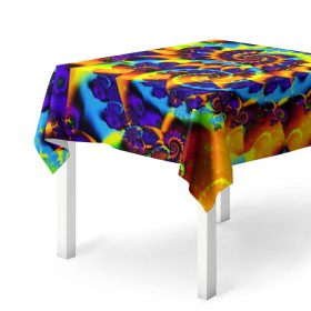 Скатерть 3D с принтом TIE-DYE COLOR , 100% полиэстер (ткань не мнется и не растягивается) | Размер: 150*150 см | Тематика изображения на принте: abstract | abstraction | color | fractal | geometry | paitnt | polygon | polygonal | psy | абстракция | геометрия | краски | неоновые | полигоны | психоделика | фрактал