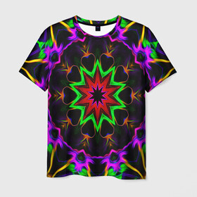 Мужская футболка 3D с принтом COLORS DYE , 100% полиэфир | прямой крой, круглый вырез горловины, длина до линии бедер | abstract | abstraction | color | fractal | geometry | paitnt | polygon | polygonal | psy | абстракция | геометрия | краски | неоновые | полигоны | психоделика | фрактал