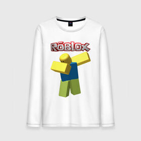 Мужской лонгслив хлопок с принтом Roblox Dab , 100% хлопок |  | game | game roblox | logo roblox | online game | oof roblox dabbing | roblox | roblox dab | roblox noob | игра | игра роблокс | лого роблокс | онлайн игра | онлайн игра роблокс | роблокс | роблокс даб