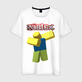 Мужская футболка хлопок с принтом Roblox Dab , 100% хлопок | прямой крой, круглый вырез горловины, длина до линии бедер, слегка спущенное плечо. | game | game roblox | logo roblox | online game | oof roblox dabbing | roblox | roblox dab | roblox noob | игра | игра роблокс | лого роблокс | онлайн игра | онлайн игра роблокс | роблокс | роблокс даб