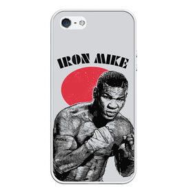 Чехол для iPhone 5/5S матовый с принтом Iron Mike , Силикон | Область печати: задняя сторона чехла, без боковых панелей | iron mike | iron mike tyson | mike tyson | бокс | железный майк | майк тайсон | таисон | тайсон