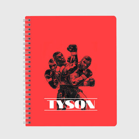 Тетрадь с принтом Tyson , 100% бумага | 48 листов, плотность листов — 60 г/м2, плотность картонной обложки — 250 г/м2. Листы скреплены сбоку удобной пружинной спиралью. Уголки страниц и обложки скругленные. Цвет линий — светло-серый
 | iron mike | iron mike tyson | mike tyson | бокс | железный майк | майк тайсон | таисон | тайсон