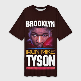 Платье-футболка 3D с принтом Mike Tyson ,  |  | iron mike | iron mike tyson | mike tyson | бокс | железный майк | майк тайсон | таисон | тайсон