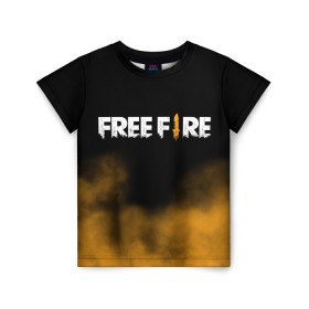 Детская футболка 3D с принтом Free fire , 100% гипоаллергенный полиэфир | прямой крой, круглый вырез горловины, длина до линии бедер, чуть спущенное плечо, ткань немного тянется | free fire | freefire | игра free fire | игра фрифаер | фри файр | фрифаер