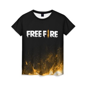 Женская футболка 3D с принтом Free Fire , 100% полиэфир ( синтетическое хлопкоподобное полотно) | прямой крой, круглый вырез горловины, длина до линии бедер | 