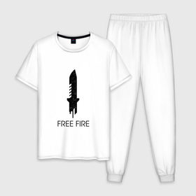 Мужская пижама хлопок с принтом Free Fire , 100% хлопок | брюки и футболка прямого кроя, без карманов, на брюках мягкая резинка на поясе и по низу штанин
 | free fire | freefire | игра free fire | игра фрифаер | фри файр | фрифаер