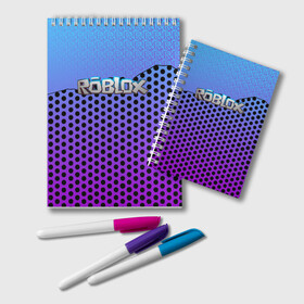 Блокнот с принтом Roblox Gradient Pattern , 100% бумага | 48 листов, плотность листов — 60 г/м2, плотность картонной обложки — 250 г/м2. Листы скреплены удобной пружинной спиралью. Цвет линий — светло-серый
 | Тематика изображения на принте: game | game roblox | logo roblox | online game | r | roblox | игра | игра роблокс | лого | лого роблокс | логотип | надпись | онлайн игра | онлайн игра роблокс | роблокс