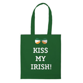 Шоппер 3D с принтом Kiss my Irish , 100% полиэстер | Плотность: 200 г/м2; Размер: 34×35 см; Высота лямок: 30 см | британия | день святого патрика | золото | ирландия